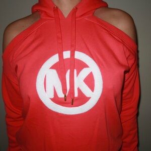 MICHAEL Michael Kors Red Cold Shoulder Hoodie
